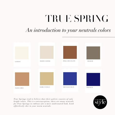 The True Spring Colour Palette | Curate Your Style Soft Autumn Color Palette Outfits, Spring Colour Analysis, Light Spring Wardrobe, Light Spring Outfits, Bright Spring Palette, True Spring Palette, Autumn Neutrals, True Spring Color Palette, Light Spring Palette