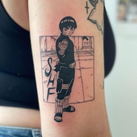 Rock Lee tattoo idea Rock Lee Tattoo, Naruto Tattoo Ideas, Tatto Sleeve, Parts Of The Knee, Tattoo Anime, Naruto Tattoo, Brand Mark, Rock Lee, Tattoo Art Drawings