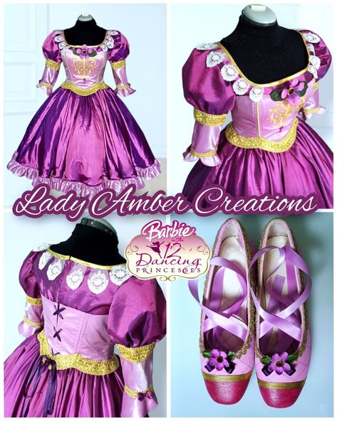 Purple ballerina barbie cosplay Ashlyn 12 dancing princesses barbie movie 12 Dancing Princesses Ashlyn, Barbie Movie Dresses, Movie Dresses, Barbie Cosplay, Pretty Gowns, Barbie 12 Dancing Princesses, Barbiecore Aesthetic, 12 Dancing Princesses, Childhood Movies