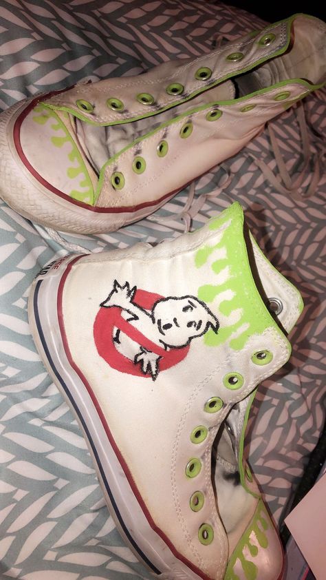 Diy Converse, Painted Shoes Diy, Custom Converse, Ghost Busters, Ghostbusters, Converse Shoes, Painted Shoes, Diy Shoes, Converse High Top Sneaker