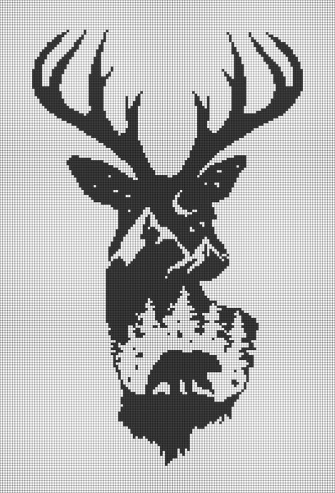 Alpha pattern #161635 | BraceletBook Deer Pixel Art Grid, Alpha Patterns Crochet Black And White, Moth Alpha Pattern, Crochet Tapestry Alpha Pattern, Black And White Alpha Pattern, Alpha Tapestry, Simple Alpha Patterns, Black And White Pixel Art, Crochet Mosaic