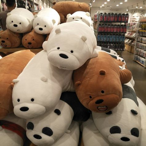 We Bare Bears Plushies, Big Stuffed Animals, Big Stuffed Animal, Stuff Toys, Stylish School Bags, Cute Squishies, We Bear, Kawaii Plush, Kawaii Plushies