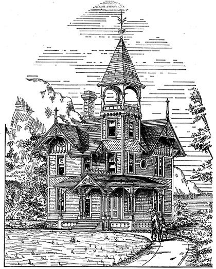 Vintage House Plans Victorian, Old Victorian House Plans, Gothic Victorian House Plans, House Plans Victorian, Victorian Cottage Plans, Gothic House Plans, Victorian Floor Plans, Victorian Gothic House, Gothic Victorian House