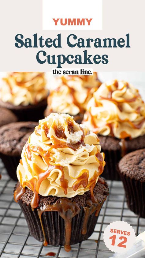 Chocolate Salted Caramel Cupcakes, Chocolate Caramel Cupcakes, Salted Caramel Buttercream, Salted Caramel Cupcakes, Chocolate Cupcakes Moist, Caramel Cupcakes, Gooey Caramel, Caramel Buttercream, Impressive Desserts