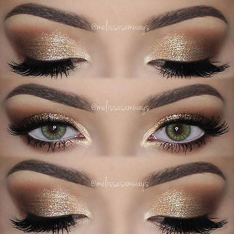 Wedding Makeup Bridesmaid, Soft Smokey Eye, Wedding Hairstyles And Makeup, Gold Eye Makeup, Formal Makeup, Makijaż Smokey Eye, Gold Makeup, Hoco Makeup, Smokey Eyes