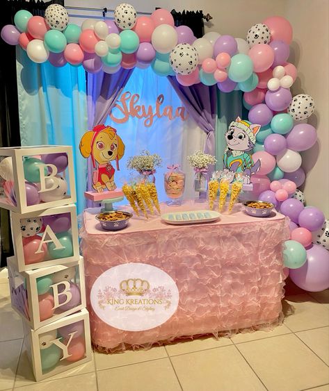 Paw Patrol Birthday Ideas Girl, Skye Paw Patrol Party Decorations Birthday Ideas, Paw Patrol Party Ideas Girl, Paw Patrol Girl Party, Paw Patrol Girl Birthday, Patrolne Sape, Paw Patrol Decor, Skye Birthday Party Paw Patrol, Girl Paw Patrol Party