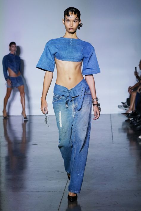 Denim Dress Runway, Sami Miro, 2024 Runway, Ss 2024, Sea Dress, Trends For 2024, Runway Dresses, Denim Trends, Light Blue Jeans