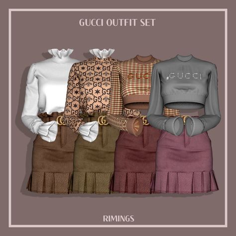 [RIMINGS] Gucci Casual Outfit Set | RIMINGS on Patreon Gucci Casual Outfit, Gucci Outfit, Sims 4 Cc Eyes, Cc Mods, Pelo Sims, Free Sims 4, The Sims 4 Packs, Sims 4 Game Mods, Sims 4 Expansions