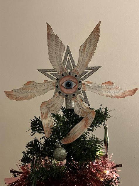 Unique Tree Topper Ideas, Biblically Accurate Angel Tree Topper, Unique Tree Toppers, Pagan Christmas, Diy Tree Topper, Angel Tree Topper, Christmas Tree Toppers, Christmas Wedding, Tree Toppers