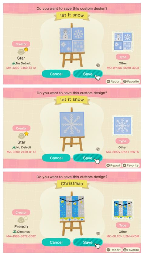 Acnh Snowflake Design, Acnh Ice Path, Acnh Snowflake Design Code, Acnh Winter Custom Designs, Winter Animal Crossing Codes, Winter Animal Crossing, Acnh Layout, Acnh Winter, Acnh Christmas