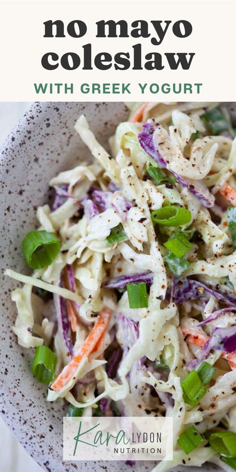 Mayo Coleslaw Recipe, Coslaw Recipes, Slaw For Pulled Pork, Mayo Slaw, Healthy Coleslaw Recipe, Plain Yogurt Recipes, Homemade Coleslaw Dressing, No Mayo Coleslaw, Healthy Coleslaw Recipes