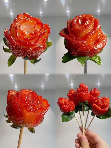 Strawberry Roses, Easy Coffee Recipes, Kawaii Cooking, Chocolate Covered Treats, Yummy Comfort Food, Sweet Snacks Recipes, Food Drinks Dessert, Delicious Snacks Recipes, Food Recepie