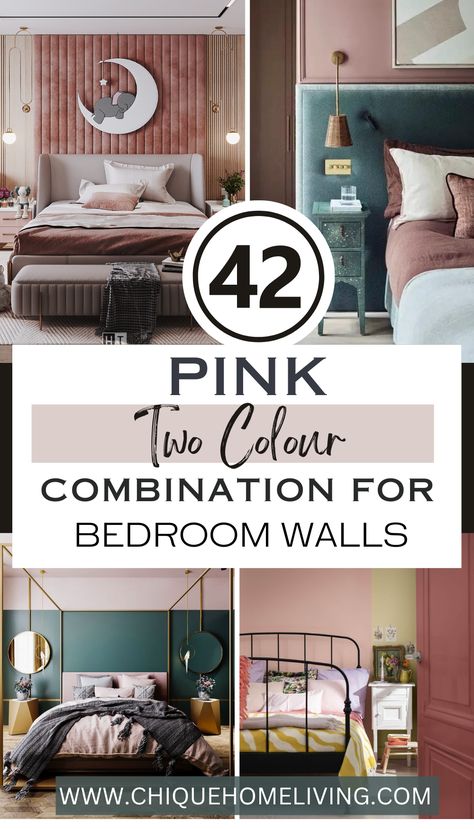 42 Pink Two Colour Combination For Bedroom Walls 2 42 Pink Two Colour Combination For Bedroom Walls Pink Wall Bedroom Ideas, Dark Pink Bedroom Ideas, Bedroom Pink Walls, Tan Bedroom Walls, Best Bedroom Wall Colors, Colour Combination For Bedroom Walls, Colour Combination For Bedroom, Pale Pink Bedrooms, Hunter Green Bedrooms