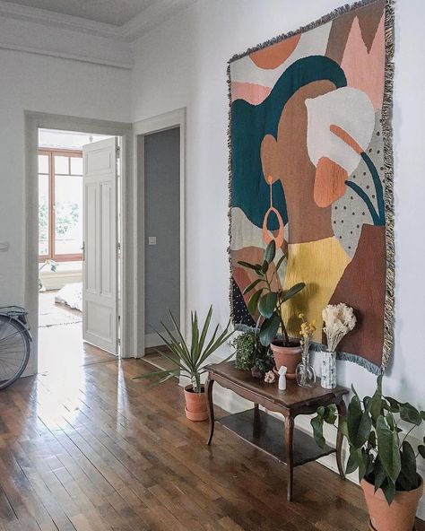 @nat_vico’s April Throw in her beautiful light-filled house in Annecy, France. Natalia was one of the winners of last year’s art comp,… Annecy France, Studio Wall, Urban Life, Architectural Digest, Colour Schemes, Beautiful Lights, Living Room Interior, Future House, Removable Wallpaper