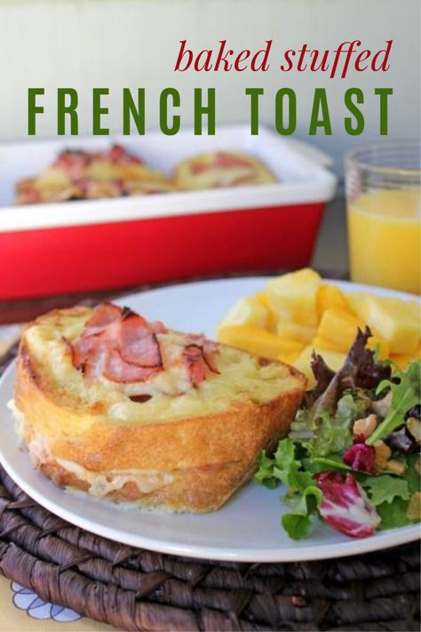 Baked Stuffed French Toast recipe Baked Stuffed French Toast, Stuffed French Toast Recipe, French Toast Recipes, Elegant Brunch, French Toast Bake Recipe, Delicious French Toast, Baked French Toast, Stuffed French Toast, Holiday Breakfast