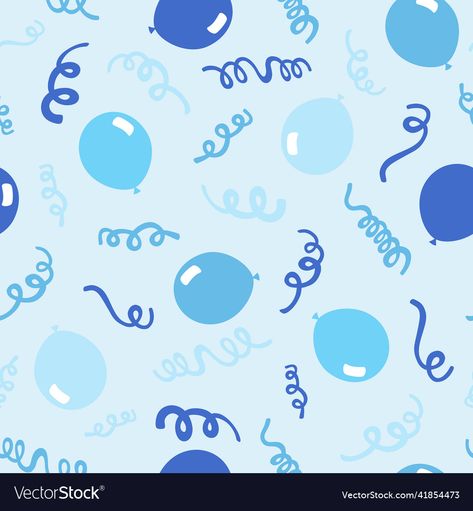 Blue Party Streamers, Blue Birthday Wallpaper, Birthday Wish Wallpaper, Birthday Pattern Wallpaper, Blue Balloons Background, Blue Birthday Background, Fun Keyboards, Natural Birthday, Birthday Vector