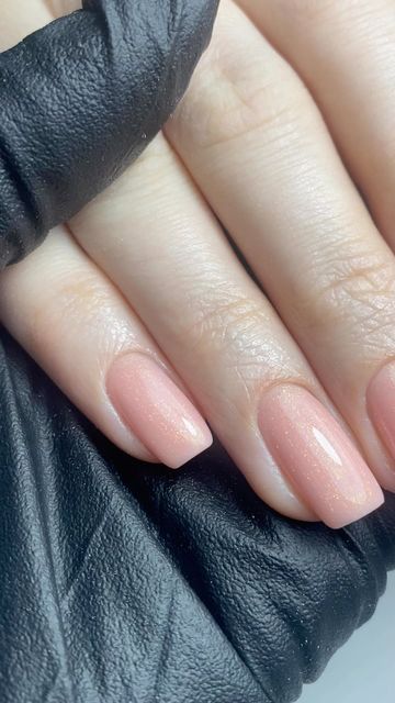 Jess Maynard on Instagram: "A beautiful nude with a subtle gold shimmer ✨ Products used - 2 layers of Juliet BIAB & extreme Shine Top Coat - @the_gelbottle_inc" Translucent Shimmer Nails, Cream Shimmer Nails, Nude Shimmer Nails, Shimmer Beige Nails, Taupe Shimmer Nails, Nude Polish, Shine Nails, Nail Shimmer, Gold Shimmer