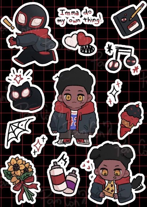 Spiderverse Stickers, Miles Morales Dibujo, Spider Man Simple, Spider Man Stuff, Spider Man Miles Morales, Spider Man Miles, Miles Morales Spiderman, Spiderman 3, Vintage Stickers