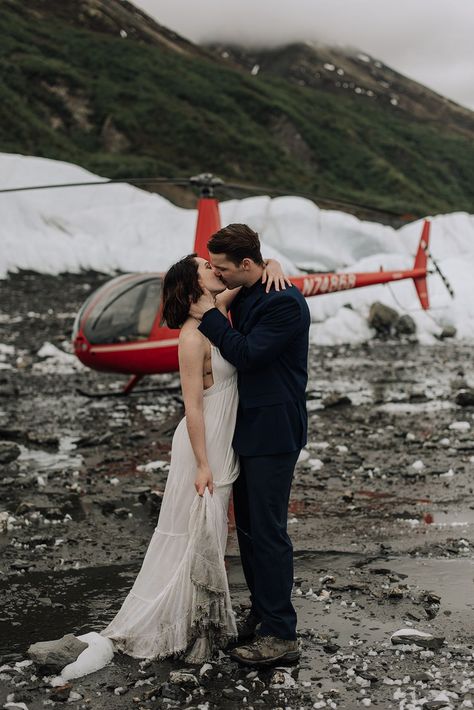 alaska helicopter glacier elopement with wedding photographer naomi levit Helicopter Elopement, Glacier Elopement, Alaska Elopement, Kenai Fjords National Park, Kenai Peninsula, Alaska Adventures, 2024 Recipes, Elopement Planning, Kenai Fjords