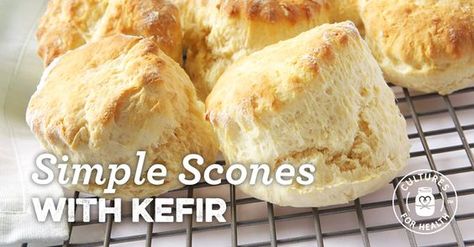 The holidays wouldn't be complete without some good ol' American scones, and now you can enjoy them with an extra healthy boost with this Simple Scones with Kefir recipe! Simple Scones, Milk Kefir Recipes, Basic Muffin, Infant Crochet, Basic Muffin Recipe, British Scones, Avocado Cake, English Scones, Cake Easter