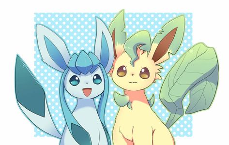 Pokemon Snowflake, Glaceon And Leafeon, Leafeon Art, Eevee Vaporeon, Leafeon Glaceon, Umbreon Espeon, Umbreon And Espeon, Pokemon Eeveelutions, Ice Snow