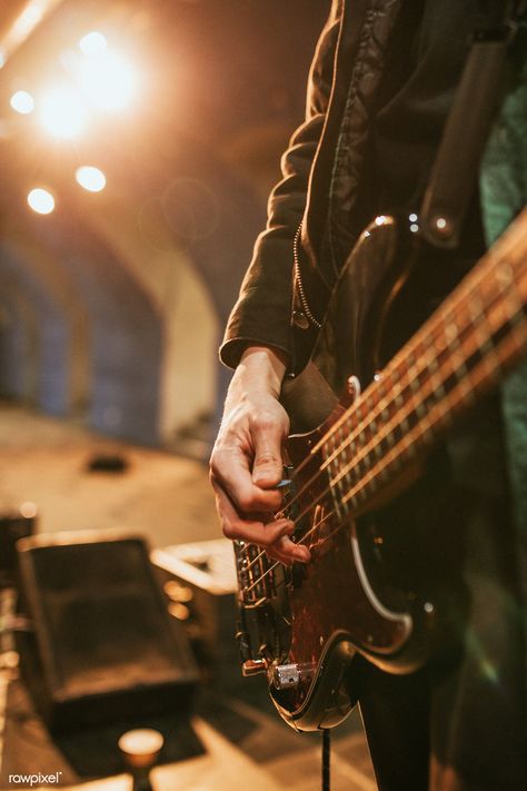 Bassist playing on stage | premium image by rawpixel.com / Felix Rock Guitar Aesthetic, Bass Guitar Aesthetic, Guitarist Photography, Aesthetic Guitar, Guitar Aesthetic, Guitar Boy, Musician Photography, Band Photography, Electric Bass Guitar