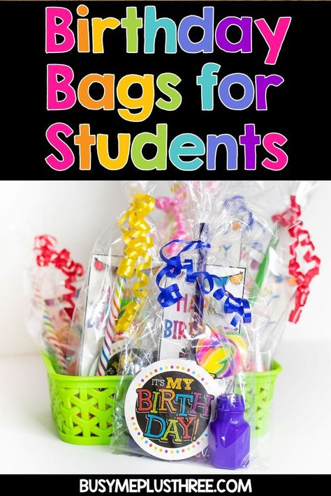 Do you love DIY projects, teachers?  This is a fun way to celebrate your student on his or her birthday.  You can make these birthday bags for under $1.00 each!  These are cheap and fun to make.  These make great gifts for students celebrating their special day.  Grab some printable products such as a birthday certificate or bookmark too to say Happy Birthday to your kids. #birthday #birthdaygift #studentgift #studentbirthday #party #birthdaybag #backtoschool #Back #To #School #Arts #Crafts #DIY Student Birthday Gifts From Teacher, Workboxes Homeschool, Classroom Birthdays, Bags For Students, Birthday Classroom, Students Birthday, Birthday Pencils, Movement Preschool, Preschool Birthday