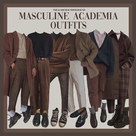 Darkacademiaoutfit Men, Dark Acedamia Outfit Ideas Men, Vintage Business Casual Men, Chaotic Academia Aesthetic Outfit Men, Masc Dark Academia Outfits, Retro Men Outfit, Academia Outfits Men, Dark Academia Fashion Men, Dark Academia Outfits Men