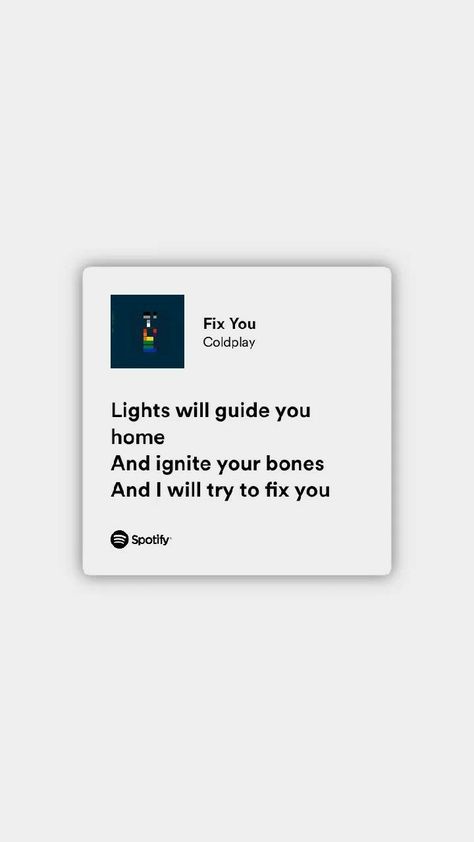 Lights Will Guide You Home Wallpaper, Fix You Lyrics, Coldplay Fix You, Coldplay Quotes, Fix You Coldplay, Coldplay Songs, Coldplay Lyrics, Spotify Lyrics, Lyrics Aesthetic