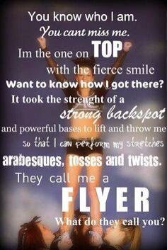 Cheer quote Cheer Flyer Quotes, Cheerleading Flyer, Cheer Flyer, Cheer Banquet, Cheerleading Quotes, Team Cheer, Cheer Workouts, Cheer Ideas, Cheer Athletics