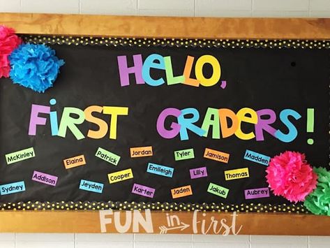 Back To School Highschool, Welcome Bulletin Boards, Back To School Bulletin Boards, Bulletin Board Ideas, 4th Grade Classroom, Classroom Bulletin Boards, School Bulletin Boards, First Grade Classroom, Beginning Of The School Year