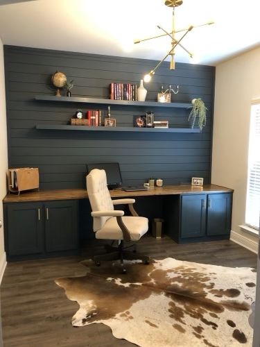 Home Office Men, Basement Home Office, Home Office Layouts, Rustic Home Offices, Basement Office, Home Office For Man, Rustic Office, Office Remodel, Office Makeover