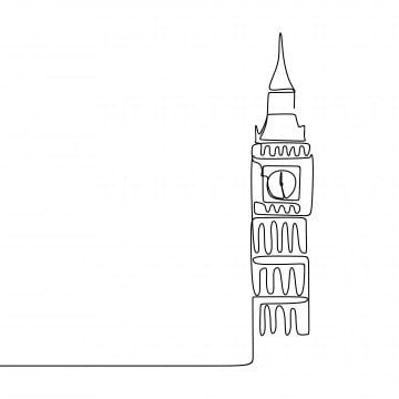 Tower Drawing, London Drawing, Big Ben Clock, Drawing Png, London Tattoo, Line Art Vector, Minimalist Drawing, Continuous Line Drawing, Line Art Design