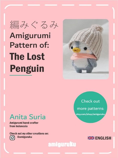 Penguin Amigurumi, Penguin Crochet, Lost Baby, Crochet Penguin, Penguin Pattern, Crochet Mignon, Crochet Keychain Pattern, Pola Amigurumi, Crochet Animals Free Patterns