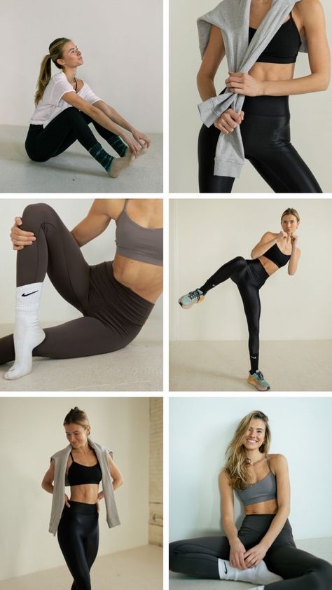 Poses For Fitness Photoshoot, Gym Poses Women, Fitness Branding Photoshoot, Female Influencers, Yoga Photoshoot Ideas, Athleisure Photoshoot, Fitness Lifestyle Photography, Fitness Shoot Ideas, Women Fitness Photography