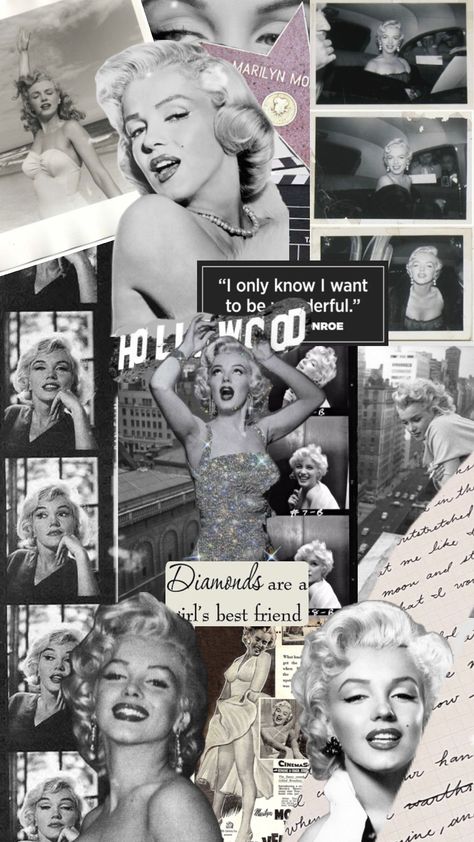 Marilyn Monroe Collage, Marilyn Monroe Fan Art, Marilyn Monroe Wallpaper, College Wallpaper, Chanel Wallpapers, Rose Gold Wallpaper, Collage Wallpaper, Fashion Themes, Marilyn Monroe Photos