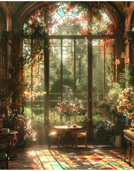 Two Story Library, Summer Interior, Dreamy Artwork, Library Wall, Canvas Drawings, Pretty Landscapes, Tiny House Interior, Fantasy Places, Fantasy Aesthetic