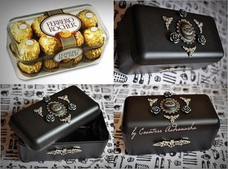 Make A Jewelry Box, Vampire Coffin, Vintage Jewelry Diy, Diy Jewelry To Sell, Diy Tumblr, Coffin Box, Anniversaire Harry Potter, Diy Jewelry Holder, Jewelry Box Diy