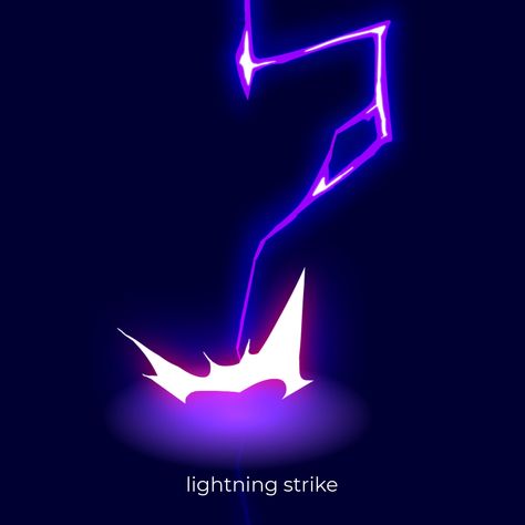 ArtStation - 2D lightning strike, Pochekunina Yana Lighting Strike Drawing, Lightening Strike Drawing, Super Powers Art Lightning, How To Animate Lightning, Lightning Attacks Anime, Lightning Animation, Lightning Effect, Lightning Art, Alucard Mobile Legends