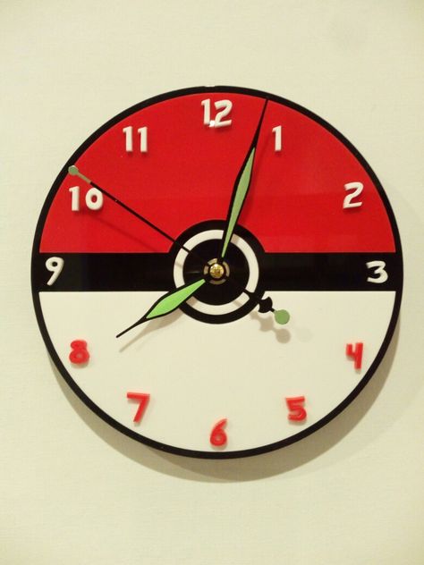 Pokemon Bedroom, Casita Ideas, Pokemon Room, Pokemon Diy, Pixel Art Pokemon, Pokemon Ball, Big Girl Bedrooms, Clock For Kids, Pokemon Birthday