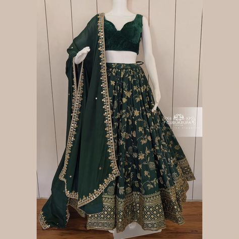 ✨️ Here, we come with a very enchanting dark green color in our 5th edition of SiyaRam! ✨️ ✨SiyaRam ~ The Festive Couple Collection ‘24✨ 💫 Lehenga : A gorgeous full flared, ultra-lightweight dark green lehenga beautifully adorned with delicate motif details! 💫 Kurta: A perfectly paired handcrafted men’s kurta can be designed for a seamless festive couple look! Please DM us or WhatsApp at +919586990877 for pricing and further details. This collection showcases ultra-lightweight lehenga c... Lightweight Lehenga, Dark Green Lehenga, Lehenga Designs Simple, Green Lehenga, Dark Green Color, Lehenga Designs, Green Color, Green Colors, Lehenga