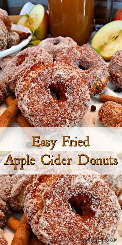 Deep Fried Apple Cider Donuts Recipe, Fried Cider Donuts Recipe, Homemade Cider Donuts Recipe, Apple Cider Doughnuts Fried, Apple Donuts Recipe Fried, Apple Cider Sour Cream Donuts Recipe, Vermont Apple Cider Donuts Recipe, Fried Apple Cider Donut Holes, Apple Cider Donuts Fried