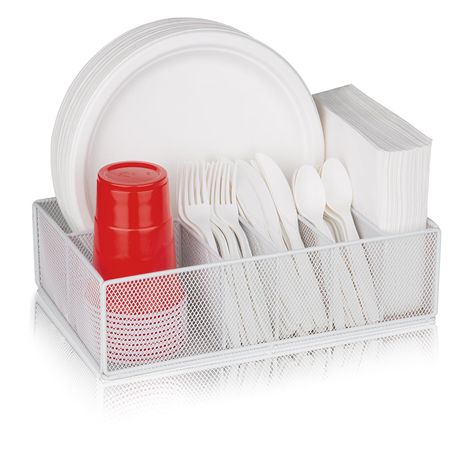 Cutlery Caddy, Silverware Caddy, Cup Organizer, Plate Organizer, Paper Plate Holders, Silverware Organization, Flatware Organizer, Utensil Caddy, Plate Holder