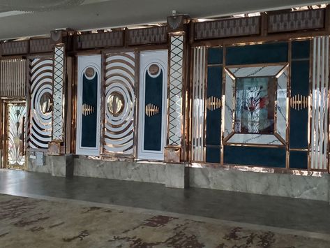 Stainless steel wall panels for banquet,hotel, restaurants, ballrooms   interior  by Vasan industries kanpur +918090002222, 70076 04608. Louvre Wall, Stainless Steel Wall, Bedroom Furniture Design, Banquet Hall, Steel Wall, Wall Panels, Wall Paneling, Wall Design, Interior Architecture