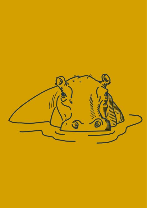 #hippopotamus #tatoos #simpletattoos #simple #animaltattoos #animals #illustration #illustrationdesign #yellow #yellowpainting #tshirt #tshirtdesign #tshirtsforwomen Hippopotamus Tattoo, Hippopotamus Illustration, Hippo Illustration, Giraffe Illustration, Journal 2024, Animals Illustration, Retro Tattoos, Cookie Ideas, Hippopotamus