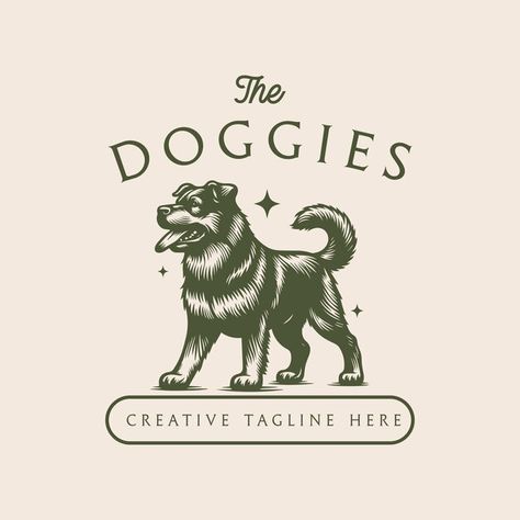 Vector dog template logo illustration dr... | Premium Vector #Freepik #vector Dog Template, Draw Logo, Engraving Illustration, Logo Illustration, Dog Drawing, Illustration Drawing, Premium Vector, Graphic Resources, ? Logo