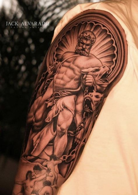 Atlas Tattoo, Cherub Tattoo, Statue Tattoo, Mythology Tattoos, Greek Tattoos, Tattoo Sleeve Designs, Calligraphy Art, Shoulder Tattoo, Tattoo Sketches