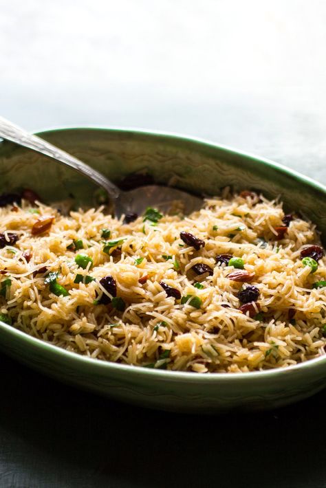 NYT Cooking: This traditional Armenian rice pilaf has been passed down through the generations of Christine Vartanian Datian's family. Peas, parsley and allspice have been added to the original for extra flavor and color. Armenian Rice, Pilaf Recipes, Armenian Recipes, Vegetarian Thanksgiving, Rice Pilaf, Nyt Cooking, Middle Eastern Recipes, Rice Dishes, Almond Recipes