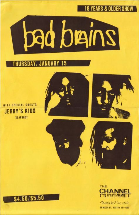 bad brains Bad Brains Poster, Punk Bands Posters, Punk Flyers, Bad Brains, Bad Brain, Dark Wave, Punk Poster, Concert Flyer, Arte Punk