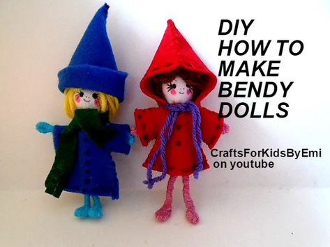 Bendy Dolls Tutorial, Felt Scraps, Thrift Flip Ideas, Delightful Dolls, Diy Dolls, Friend Crafts, Worry Dolls, Bendy Doll, Make Clothes